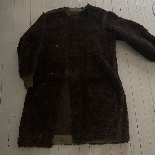 Korean War Military Brown Fur-Lined Coat M4255 Original 1950-53 20” Chest