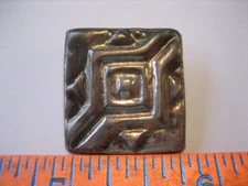 Vintage 1-1/4" Mexcio Sterling Silver Square Button - Back Marked - M15