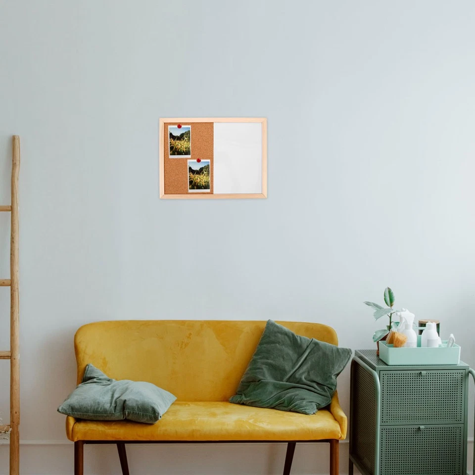 Cork Display Board Cork Bulletin Board Notice Whiteboard Framed - Image 3 of 4