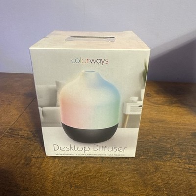 Compact Desktop Diffuser Aromatherapy Color-Changing LED Lights USB Powdered