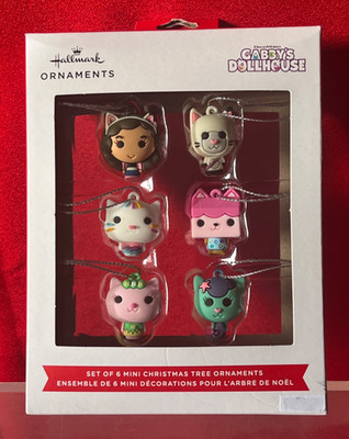 Hallmark Ornaments  ''GABY'S DOLLHOUSE'' SET OF 6 MINI TREE ORNAMENTS
