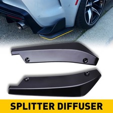 Rear Spats Bumper Lip Splitter Diffuser Canard Spoiler Set Of 2 Black Universal Rear Spats Bumper Lip Splitter Diffuser Canard Spoiler Set Of 2 Black Universal