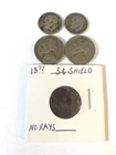 1952 Silver Dimes,Lot of 2, 1941,1952 Nickels, 5cent Shield cull.My Junk Drawer!
