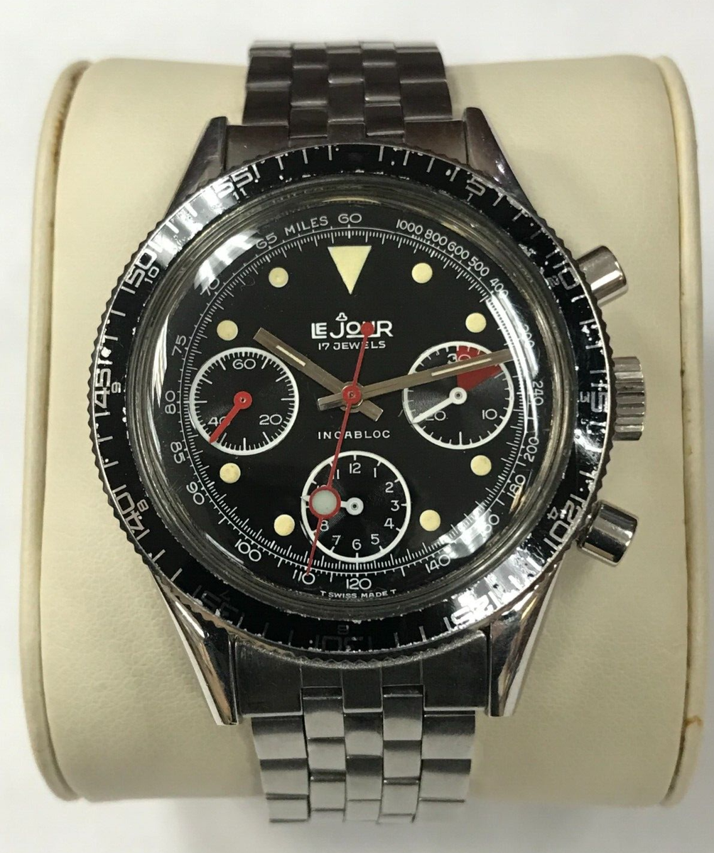 Vintage Le Jour Chronograph Cal.7736 Manually Winding Swiss Men's
