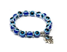 Turkish Evil Eye Bracelet Hamsa Hand Greek Mati Bangle Jewellery for Adults