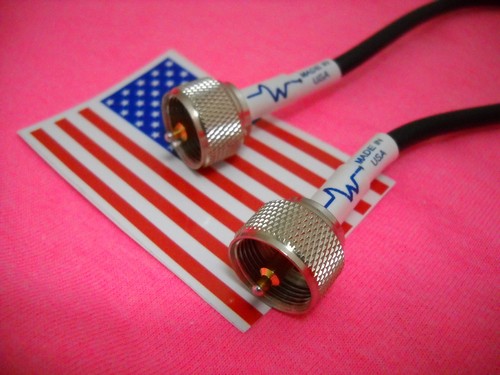 20 Inch UHF Coax Jumper Cable - PL259 Male To Male, RG58 Cable For Ham Radio, Made In USA