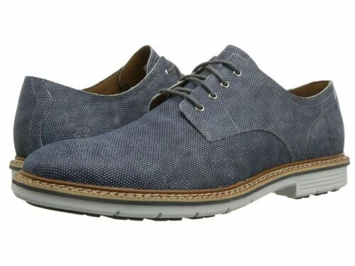Men s Timberland Naples Trail Oxford Shoes Dark Blue Printed Leather A1RVL