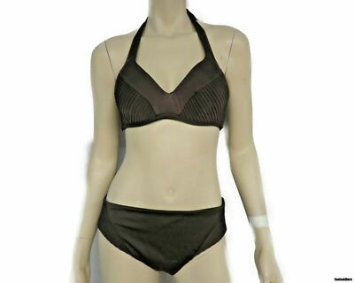 La Perla 2-Piece Bikini Swimsuit Halter Neck Color: Brown Size 12 800599  14