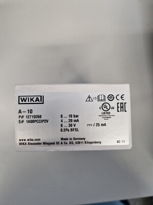 Wika A-10 Drucksensor Druckmessumformer 0..10 BAR  NEU  OVP