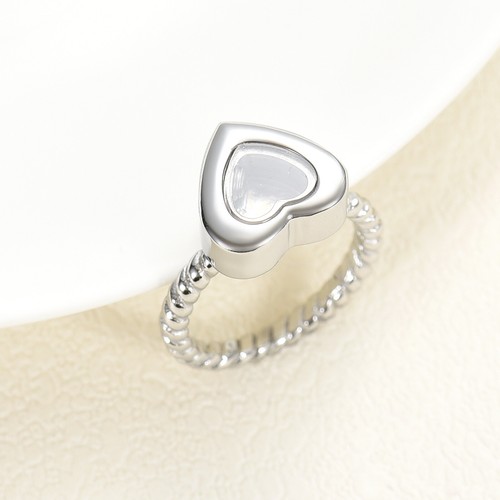Glass Heart Urn Locket Stainless Steel Twisted Rope Ring For Ashes Jewellery - Picture 2 of 12