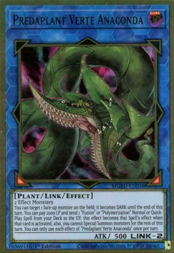 *** PREDAPLANT VERTE ANACONDA *** GOLD RARE MGED-EN036 MINT/NM YUGIOH!