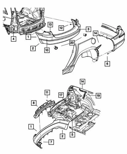 Soporte del absorbedor de parachoques para Chrysler Pacifica 2004-2008 (N/P 4857696AE)