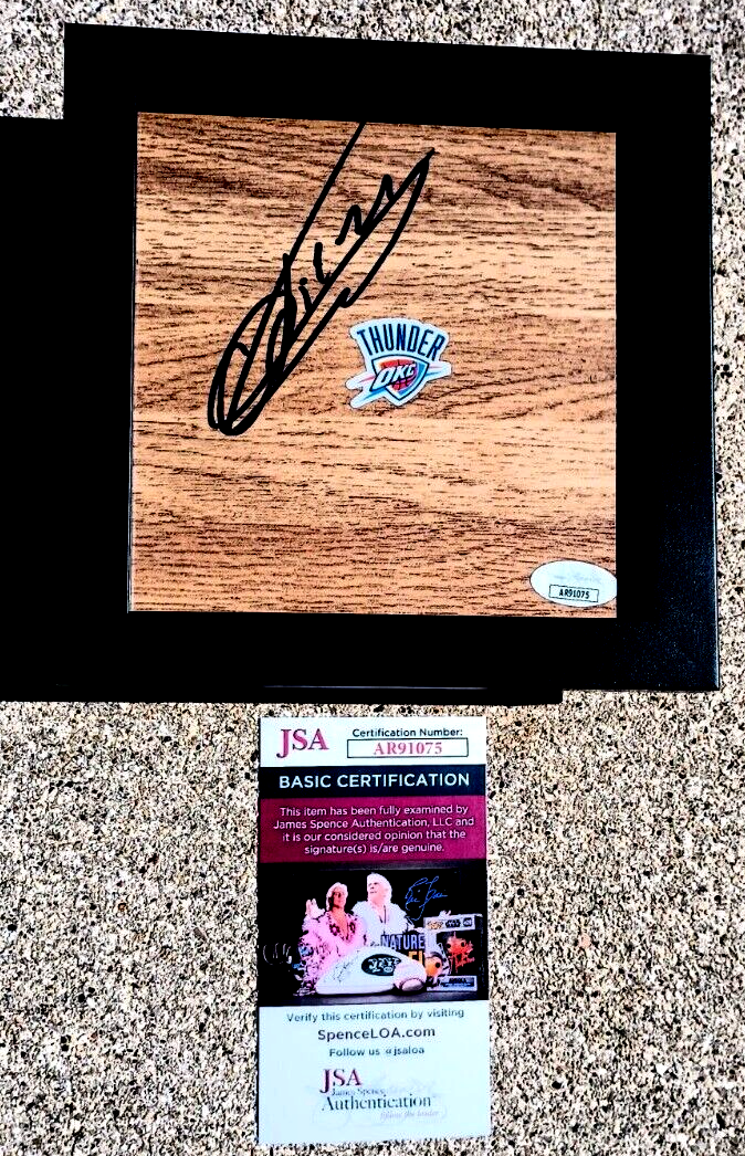 OUSMANE DIENG Thunder SIGNED & FRAMED Floor JSA COA OKLAHOMA CITY 