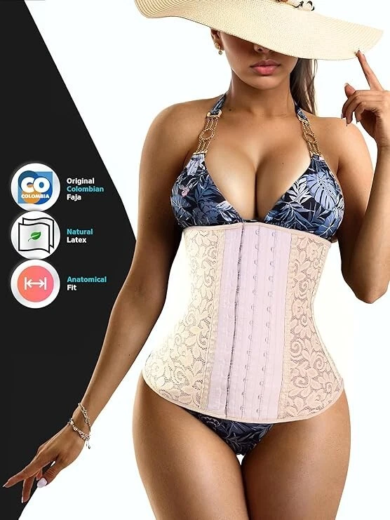 Figurves Latex Red Shapewear Waist Trainer Corset - 4 Steel Bones - Size XL - Image 2 of 4