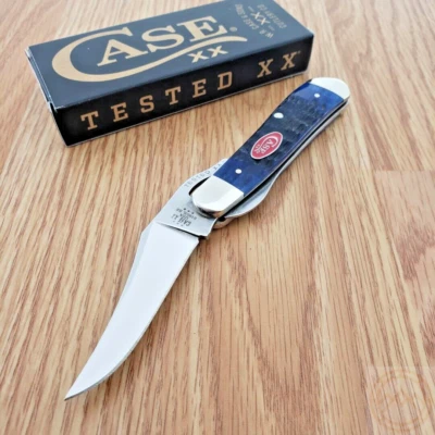Case XX Russlock Folding Knife Stainless Steel Blade Navy Jigged Bone Handle