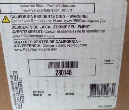 Rotore Per Asciugatrice Whirlpool Kenmore 280146 1175771 8565177 - Ricambio Usato In Buono Stato