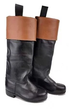 Reproduction Colonial Men's Riding Boots - Genuine Leather Boots for Reenactment