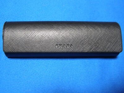 Prada Hard Shell Magnetic Closure Sunglasses Case Prada Large Black Sunglass Eyeglass Case + Bundle with  main image 2