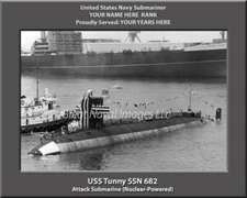 USS Tunny SSN 682 Personalized Canvas Submarine Photo Print Navy Vet