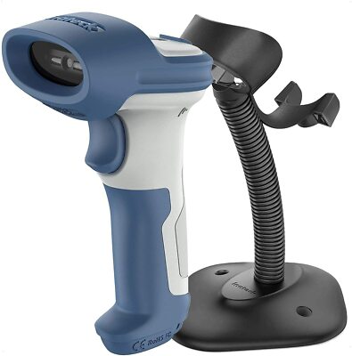 Inateck 2D Barcode Scanner Wireless 2.4Ghz Bluetooth 5.0 GS1 Code Reader w Stand