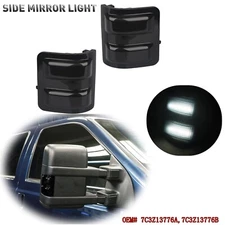 2x Black Side Mirror White LED Turn Signal Light For Ford F-450 Super Duty 08-16