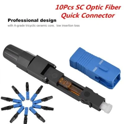Adaptador de conector rápido rápido de fibra óptica de 10 piezas para UPC FTTH SC modo único BST