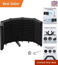 Microphone Isolation Shield - Foldable & Adjustable Sound Insulation