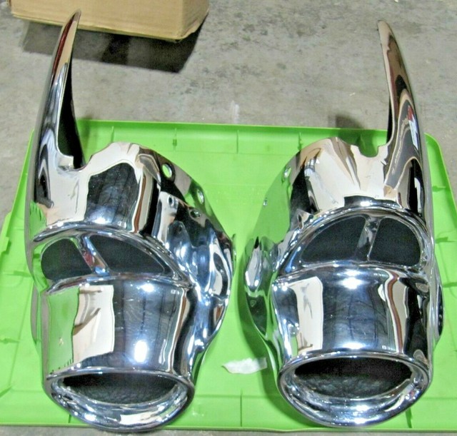 1957 CHEVY 150 210 BEL AIR NOMAD CHROME REAR BUMPER ENDS (PAIR) BRAND