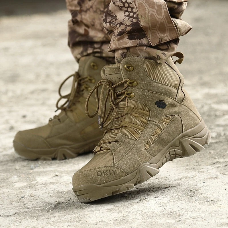 Men Ankle Boots Lightweight Tactical Combat Outdoor Casual Travel Work Shoes