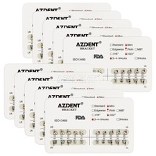 10X AZDENT Dental Orthodontic Metal Brackets Braces Mini Roth 022 Hooks 3-4-5