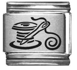 Clearly Charming Needle & Thread Laser Italian Charm
