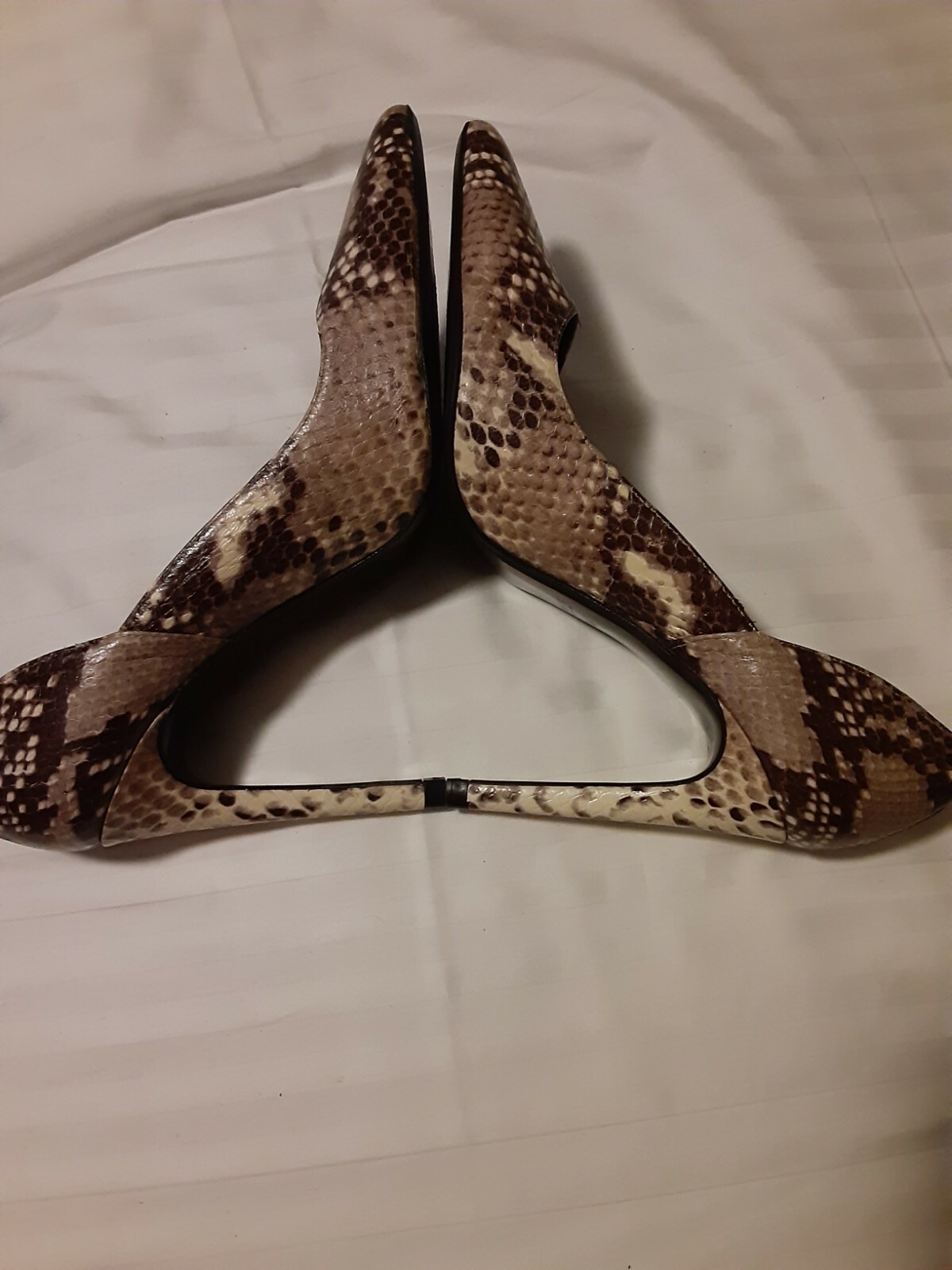 Zara Basic Collection Snakeskin Print Leather Poi… - image 5