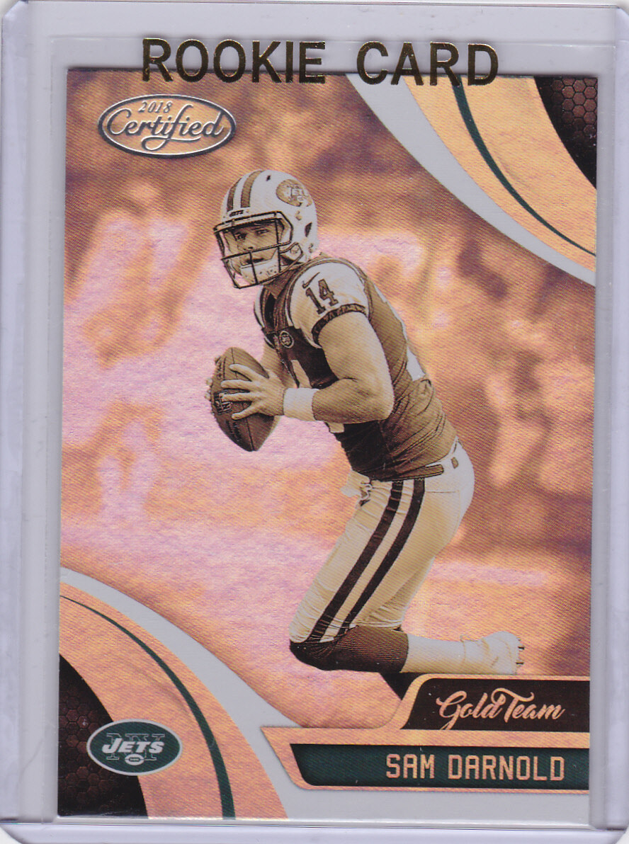SAM DARNOLD ROOKIE CARD New York Jets 2018 CERTIFIED GOLD TEAM Insert RC!