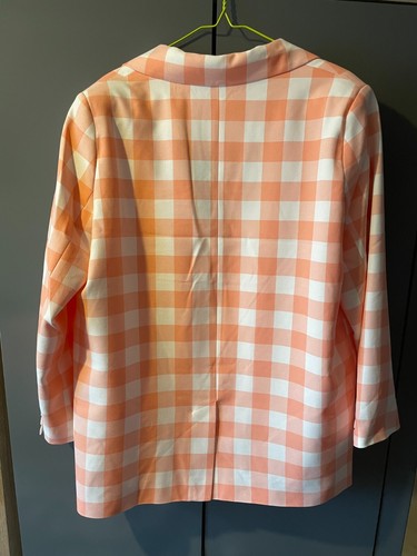 Miss Selfridge peach check skirt suit 12/14 - Picture 3 of 7