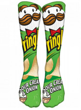 Chaussettes originales fun paquets de chips vertes déjantées idée cadeau