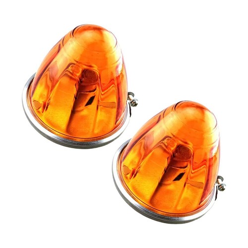 2Pcs Yellow Car Motorcycle Watermelon LED Light Bulb Glass Lens