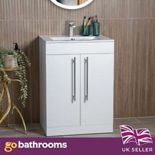 White Vanity Unit Chrome Black Gold Accessories Bathroom Storage Unit 615mm