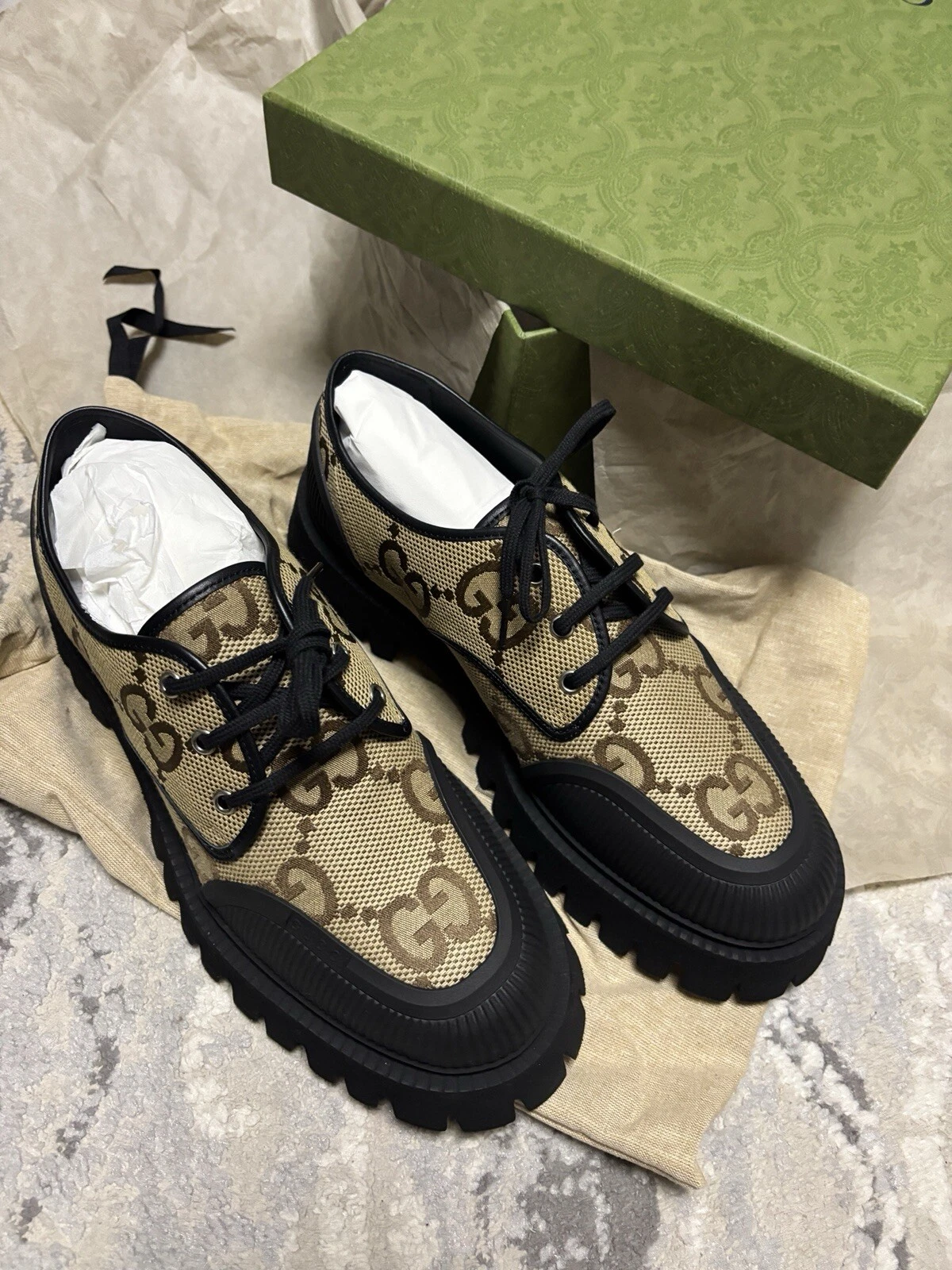Chaussures légères Gucci homme logo GG noir/chameau 11 UK / 11,5 US