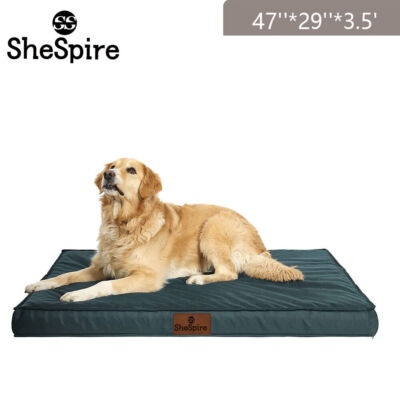 XXL Dog Bed Orthopedic Foam Green Pet Cat Mattress 47x29x3.5'' - Removable Cover