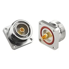 L29 7/16 DIN Female 4 Hole Flange Mount 3.5mm Solder Cup RF Connector 2pcs