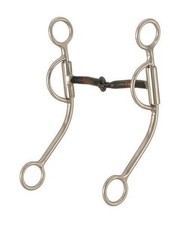 Shanked Snaffle Bit - 8" Cheeks - Sweet Iron - Copper Inlay - 5" mouth