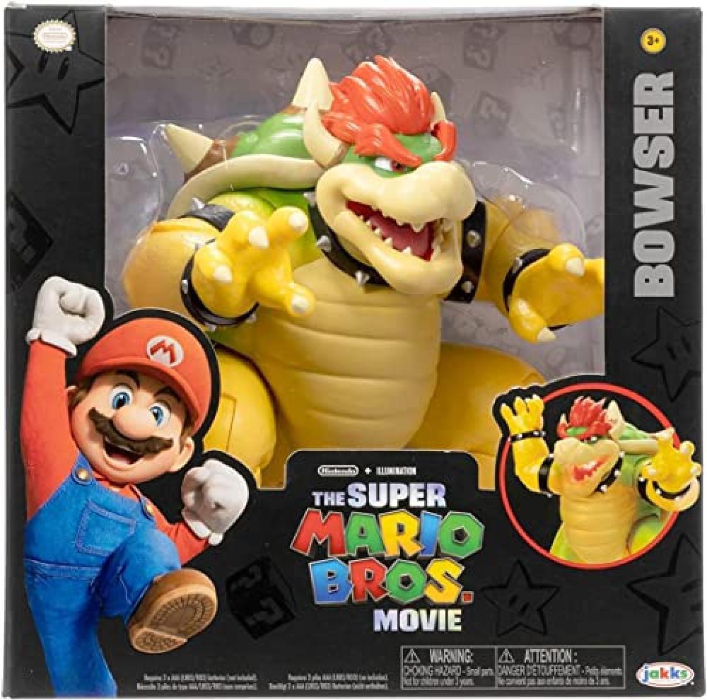 Nintendo Super Mario 18cm Movie Bowser figura con funzione sputafuoco - NUOVO
