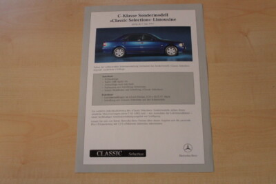 70767) Mercedes C-Klasse W202 Classic Selection Preise & Extras Prospekt 06/1999