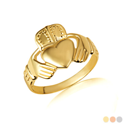 Klassischer Claddagh-Ring aus Gold für Herren (erhältlich in Gelb-/Rosé-/Weißgold)