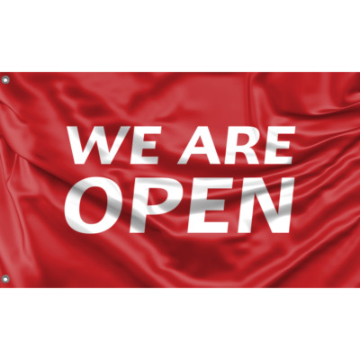 We Are Open Flag, Unique Design, 3x5 Ft / 90x150 cm size, EU Made