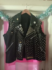 Vintage Punk Studded Leather Vest XL 50 Hein ...