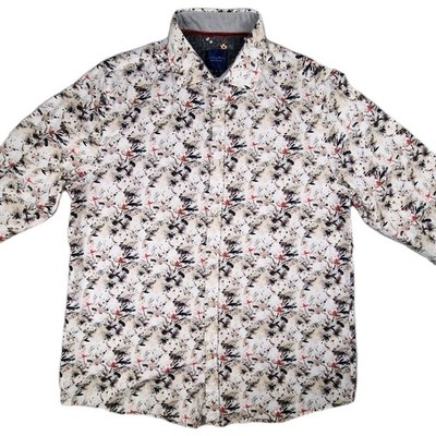Steel & Jelly Limited Edition Floral Shirt Herren Medium Baumwolle Smart Casual Smart