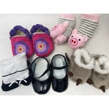 Lot Little Baby Girl Shoes Black Dressy Slippers  More Size Newborn-6mos 0-6