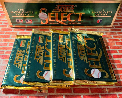   1993 Score Select Baseball Cards Lot of 4 Wax Packs!!! Derek Jeter RC???  