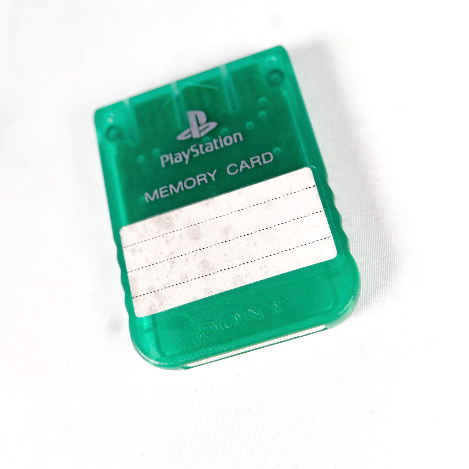 Carte Memoire Memory Card Sony Playstation PS1 Officiel SCPH-1020 Clear Green 1